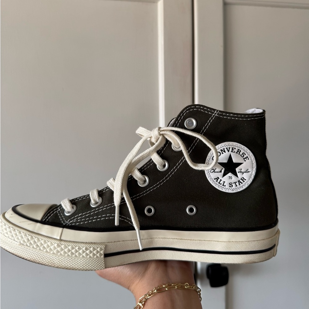 Converse dark green and White High-Top Sneakers